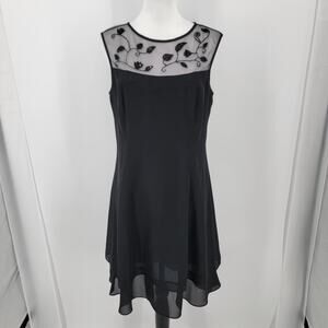 Jessica Howard Womens Petite 12 Sheer Sequined Beaded Neckline 12P Vintage